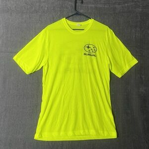 Subaru Sport-Tek Performance Shirt Mens Medium M Neon Hi Vis Short Sleeve Tee